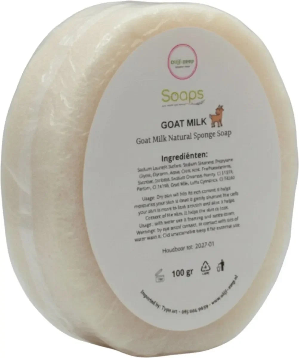 2x Spons Zeep – Geitenmelk Olijfzeep.com