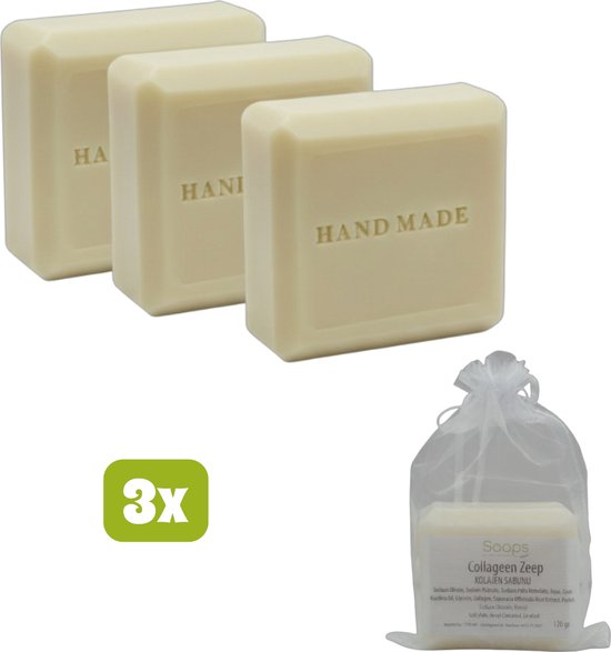 3x Collageen Zeep – 100% Natuurlijke Collageen Zeep | Hydrateert, Verzorgt & Verzacht – Voor Gezicht & Lichaam