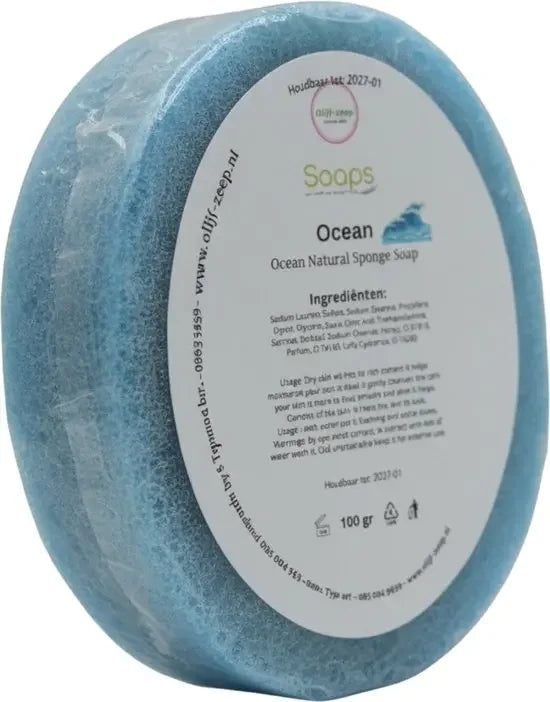 2x Spons Zeep – Ocean Olijfzeep.com