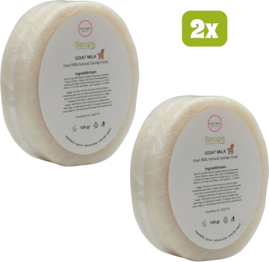 2x Goat Milk Natural Sponge Soap – 100% Natuurlijke Geitenmelk Zeep met Spons | Hydrateert, Verzacht & Verzorgt – Voor Gezicht & Lichaam Merk:Soaps •      5,0 Bekijk 1 review • Delen