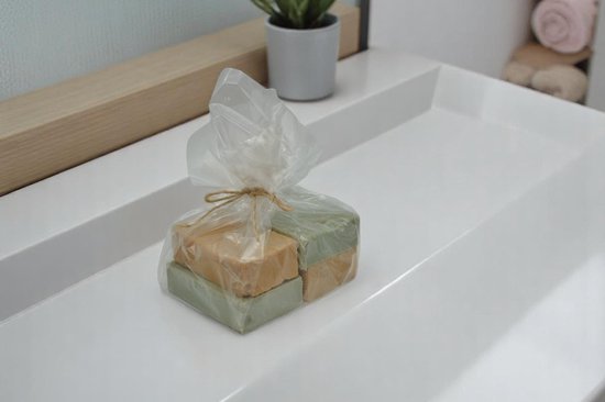 Cadeau Zepen - Set van 4 stuks - Hammam & Daphne – Natuurlijke Olijfzeep – Voor Huid & Haar – 4x 125g - Zeepjes - Zeep - Zeeptabletten
