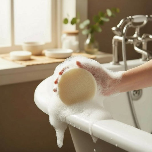 2x Ezelinnenmelk Spons Zeep – 100% Natuurlijke Ezelmelk Zeep met Spons | Hydrateert, Verzacht & Verzorgt – Voor Gezicht & Lichaam