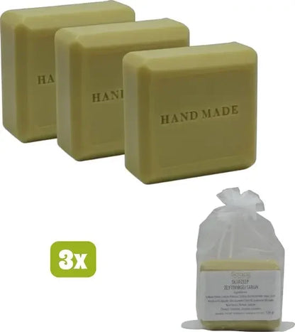 3x Gestampte steen zeep – Olijf Olijfzeep.com