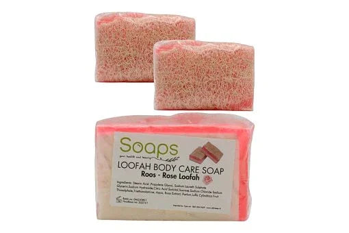 2x Loofah Zeep met Pompoenvezel – Roos Olijfzeep.com