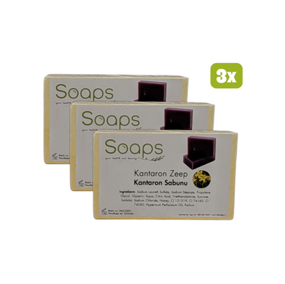 3x Natuurlijke Glycerine Zeep - Sint-Janskruid Zeep met Honing - 125g p/s Olijfzeep.com