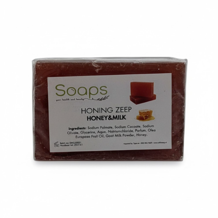 3x Natuurlijke Glycerine Zeep - Honing & Melk Zeep met Geitenmelk en Olijfolie - 125 p/s Olijfzeep.com